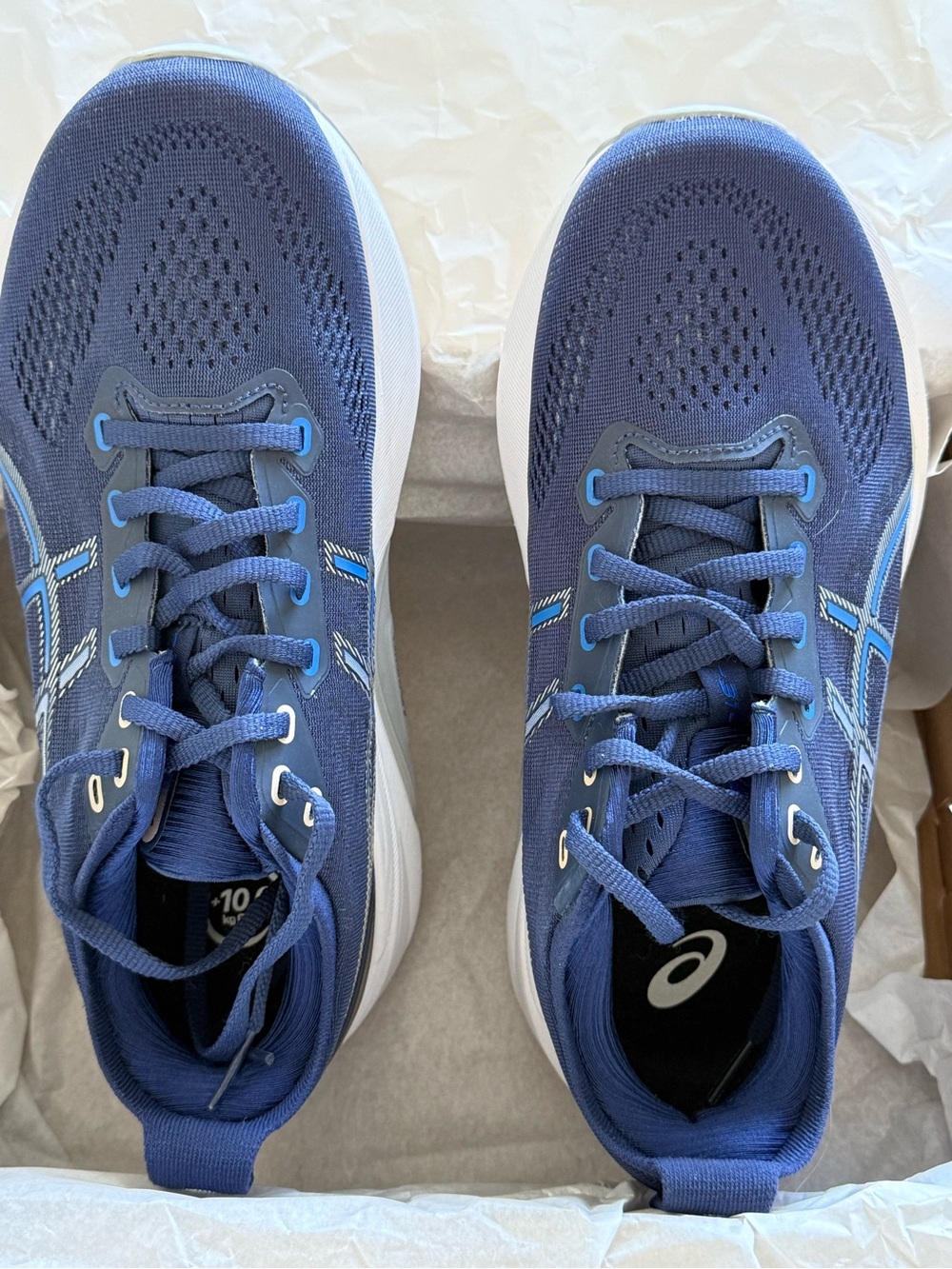 Asics Blue Athletic Running Shoes with White Soles
